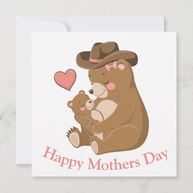 Baby Bear Lycklig Mors dag Julkort (Framsida)