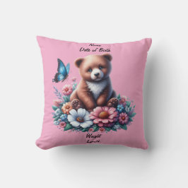 Baby Bear med Flowers Kudde