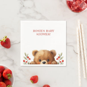 Baby Bear Och Rönnbär Baby Shower Pappersservett