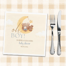 Baby Bear on the Way! Boy Baby Shower Pappersservett