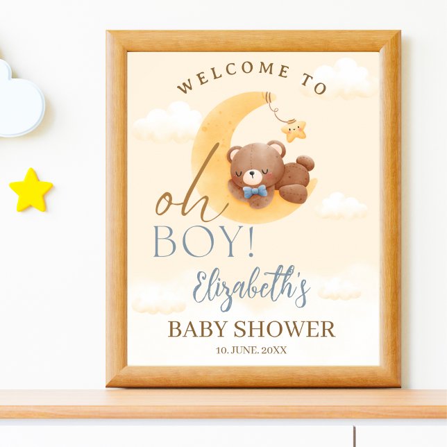 Baby Bear on the Way! Boy Baby Shower Poster (Skapare uppladdad)