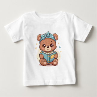 Baby Bear Reading a Bok T Shirt