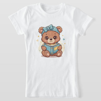 Baby Bear Reading a Book T Shirt