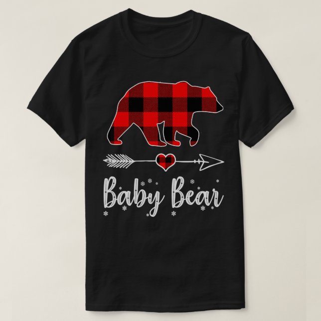 Baby Bear Red Play-julet Pajama-familjegåva T Shirt (Design framsida)