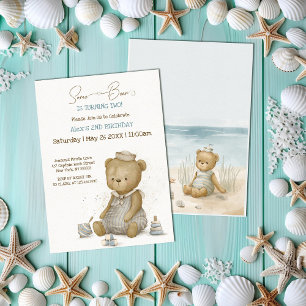 Baby Bear Sailor Birthday Inbjudningar