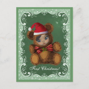Baby Bear Santa First julkort Helg Vykort