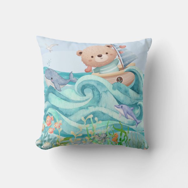 Baby Bear Sets Sail Kudde (Framsida)