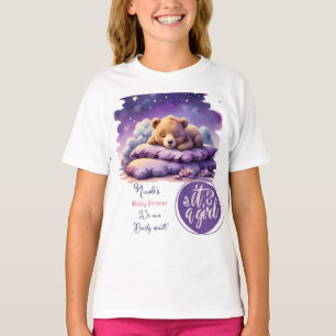 Baby Bear Sleeping Lila Galaxy Girl Baby Shower T Shirt