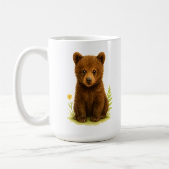 Baby Bear Unge i Wildblommor Kaffemugg (Vänster)