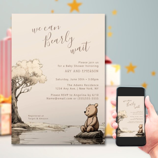 Baby Bear | Vi kan bolla Baby Shower Inbjudningar (Skapare uppladdad)