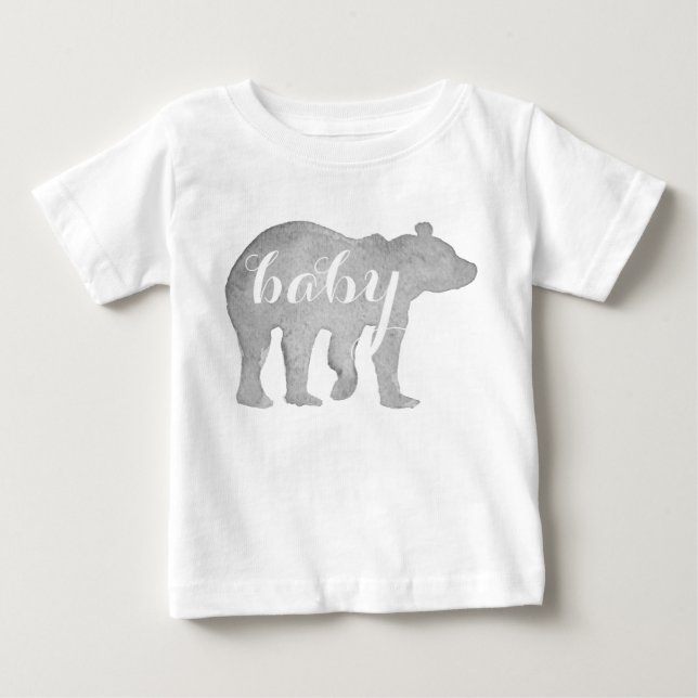 Baby Bear Watercolor Infusat Baseball Tee (Framsida)