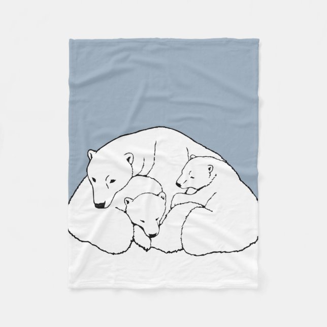 Baby Bears Blanket Polar Bear Art Fleece Blanket (Framsidan)