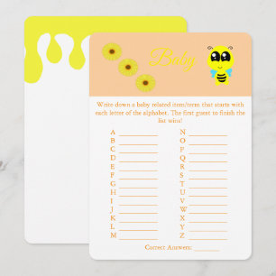 Baby Bee ABC-utfällare för babykläder Inbjudningar