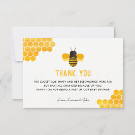 Baby Bee Baby Shower Tack för dina kort