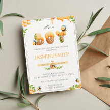 Baby Bee Boy Shower-inbjudan till Little honey Bee