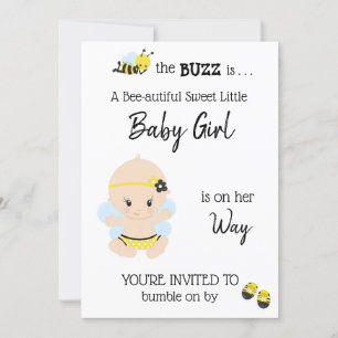 *~* Baby Bee Flicka Shower-inbjudan Inbjudningar
