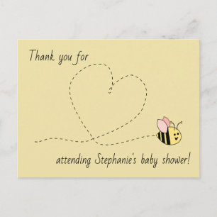 Baby Bee Girl Tack Vykort