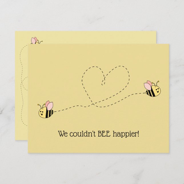 Baby Bee Girl Twillingars Inbjudningar (Fram/baksida)