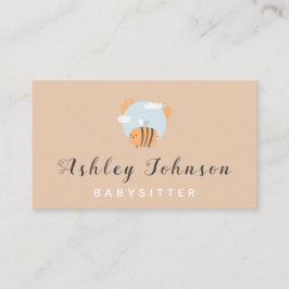 Baby Bee Illustration Babyvvakt Childcare Theme Visitkort