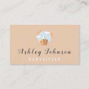 Baby Bee Illustration Babyvvakt Childcare Theme Visitkort