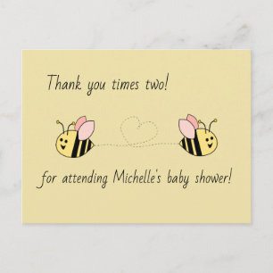 Baby Bee Twin Girls Tack Vykort