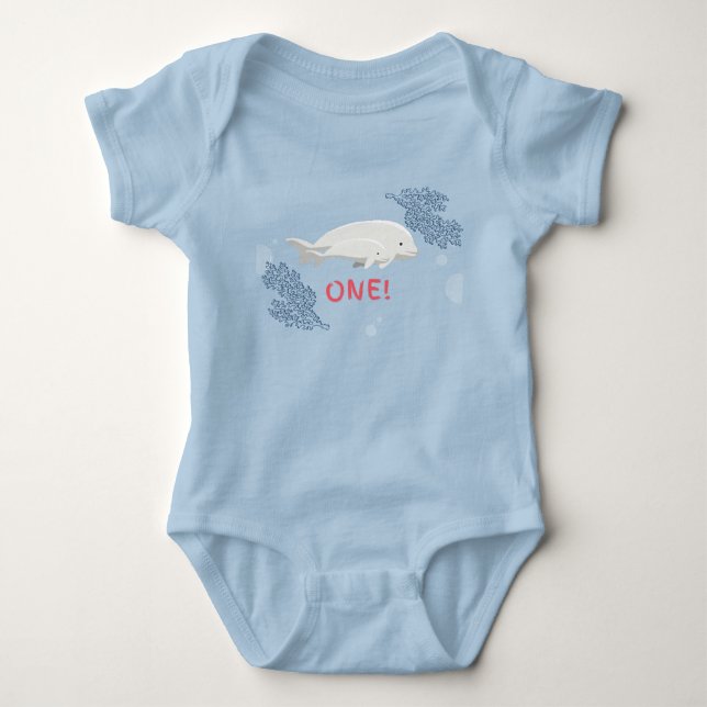 Baby Beluga, första födelsedag T Shirt (Framsida)