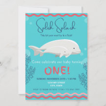 Baby Beluga:s inbjudan på födelsedagen
