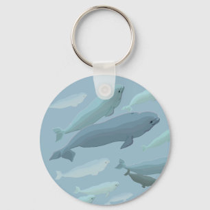 Baby Beluga Whale Keychain Whale Art Gifts Nyckelring