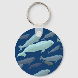 Baby Beluga Whale Keychain Whale Art Gifts Nyckelring