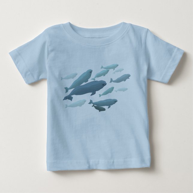Baby Beluga Whale T-Shirt Cute Whale Art (Framsida)