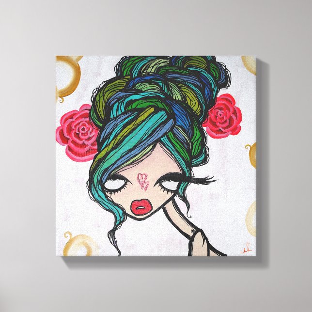 "Baby Beluga" Wrapped Canvas, 12" x 12" Canvastryck (Framsida)