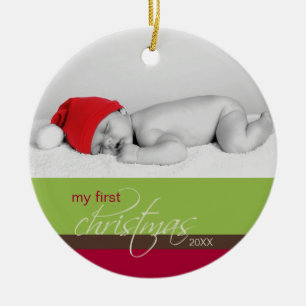 Baby beställnings- prydnad för 1st jul (grönt) julgransprydnad keramik