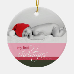 Baby beställnings- prydnad för 1st jul (rosor) julgransprydnad keramik