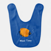 Baby Bib Orange Fish with Anpassningsbar Text