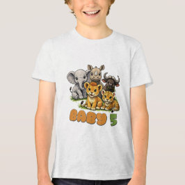 Baby Big 5 Safari Nursery Jordtonad Konst. T Shirt