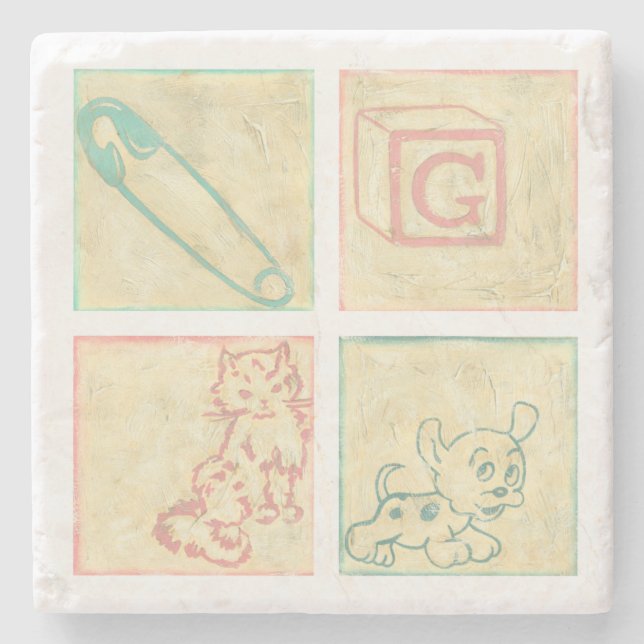 Baby Bild Blocks av Chariklia Zarris Underlägg Sten (Framsidan)