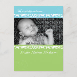 Baby Bild Ram Meddelande Vykort