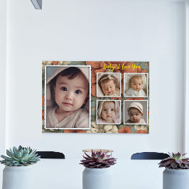 Baby Bild Ram, Photo Collage Keepsak Fototryck