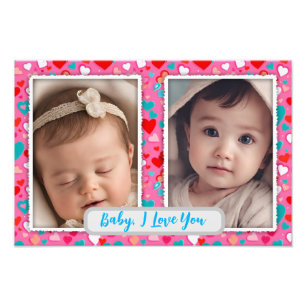 Baby Bild Ram, Photo Collage Keepsak Fototryck