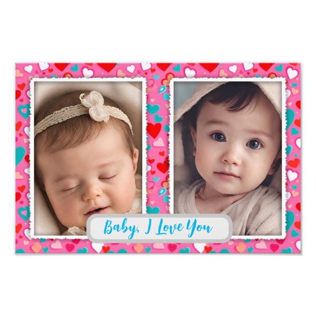 Baby Bild Ram, Photo Collage Keepsak Fototryck (Framsidan)
