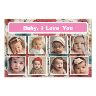 Baby Bild Ram, Photo Collage Keepsak Fototryck