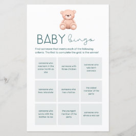 Baby Bingo | Baby Pojke Shower Spel