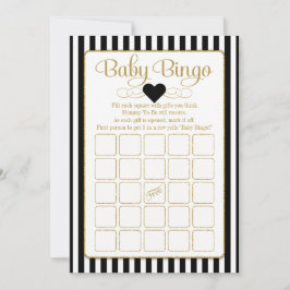 Baby Bingo Black Guld Baby Shower Game Card