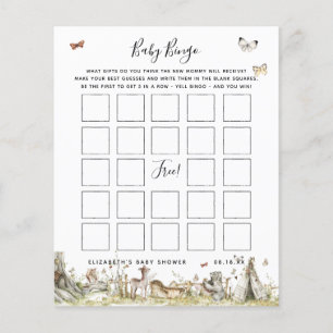 Baby Bingo Blommig Baby Shower-spel