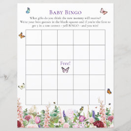 Baby Bingo | Blommigt och spel för Rosa Lila