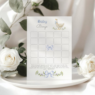 Baby Bingo Blue Goose blommigt babyduschspel för b