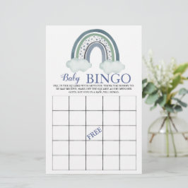 Baby Bingo Blue Rainbow Pojke Shower Game
