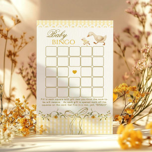 Baby Bingo Dumma Gås Rutig Baby shower spel