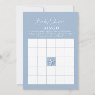 Baby Bingo Dusty Blue Winter Baby Shower Games Inbjudningar