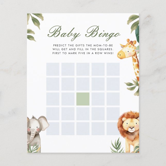 Baby Bingo En Lite Vild En Baby Shower Game (Framsida)